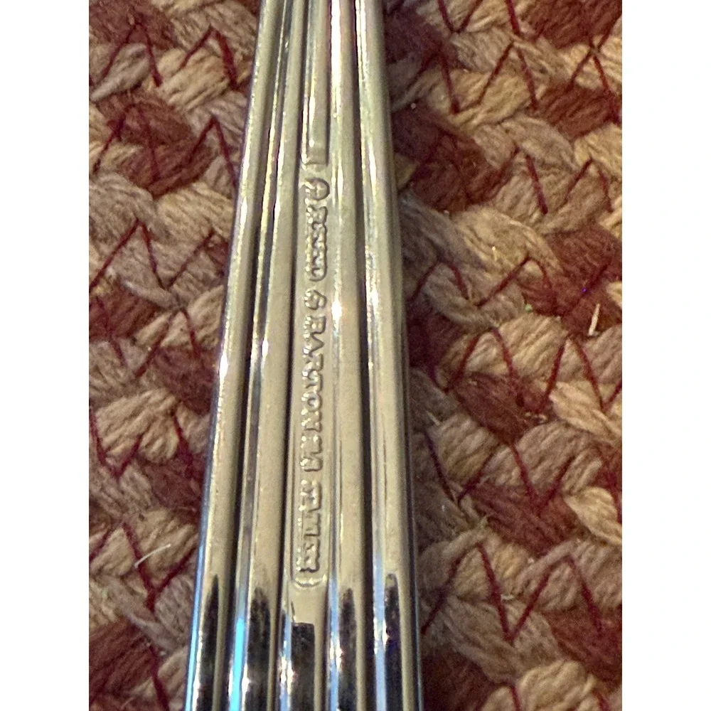 Reed & Barton Serving Set 3pc Silver Gold Accent Ladle Slotted Solid Spoon Korea